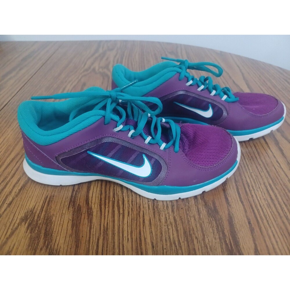 Nike Training Flex Athletic Running Shoes Mesh Purple Teal Trainers Women's 7.5